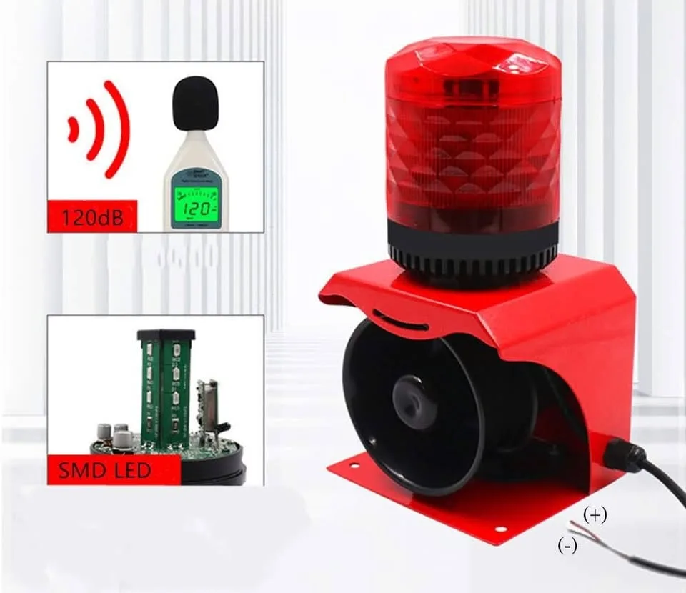 AC 110V Alarm Siren with Flashing Light & Remote | 120dB Loud image indicator(8)