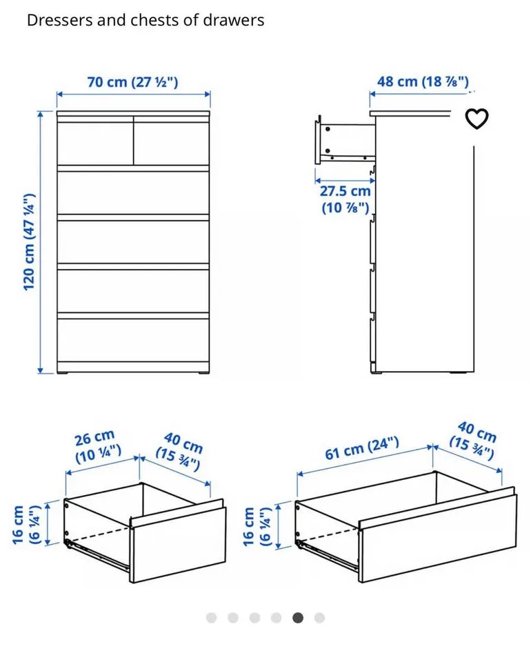 IKEA 6-Drawer Dresser (White) image indicator(3)