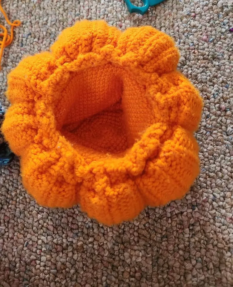 Crochet pumpkin to put candy in image indicator(2)