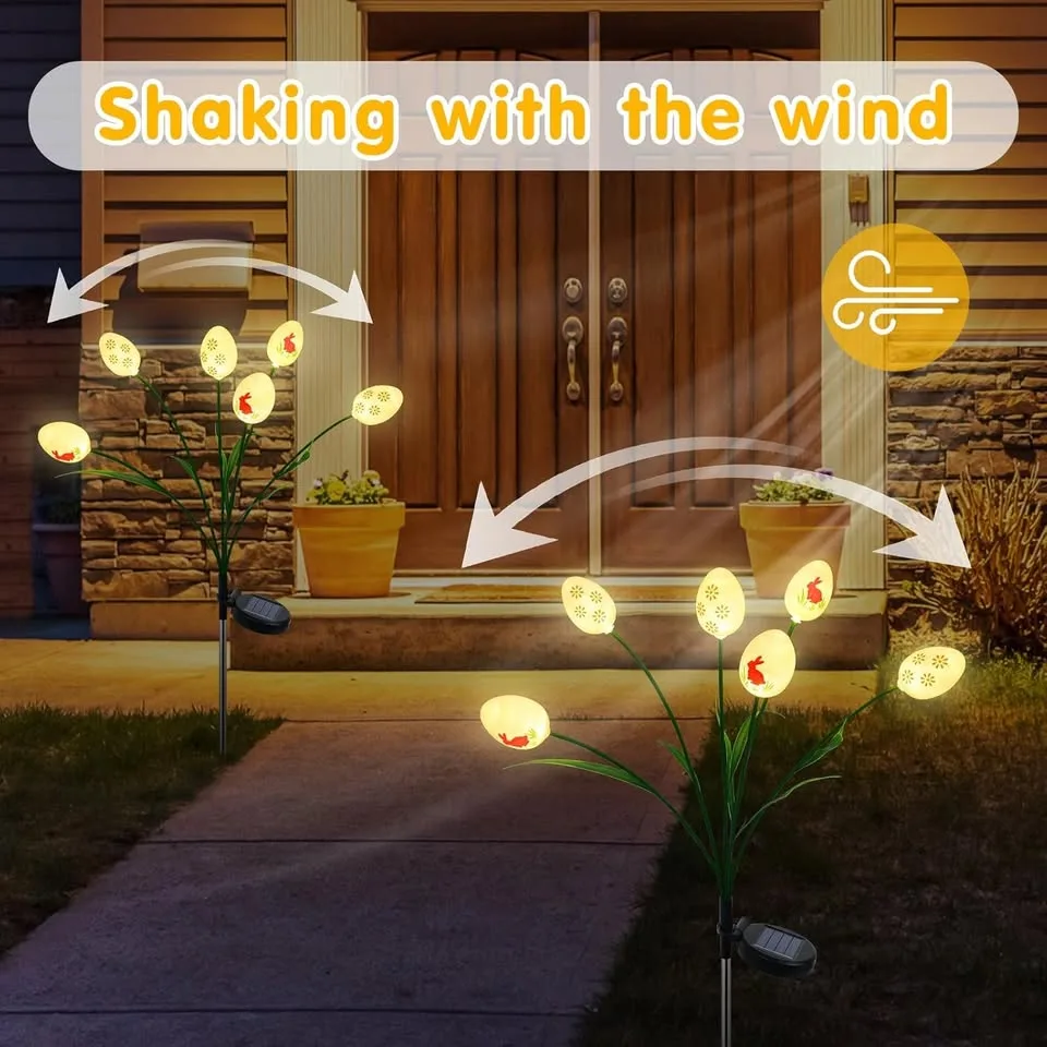 Outdoor Solar Easter Egg Garden Lights image indicator(3)