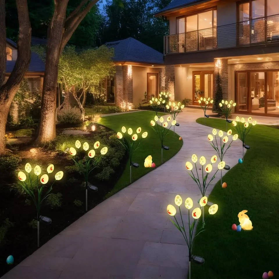 Outdoor Solar Easter Egg Garden Lights image indicator(8)