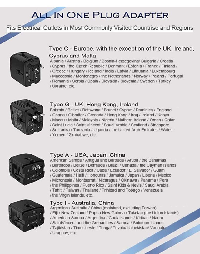 TRAVEL ADAPTER AND STEP DOWN CONVERTER