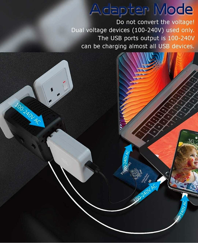 TRAVEL ADAPTER AND STEP DOWN CONVERTER - photo 2
