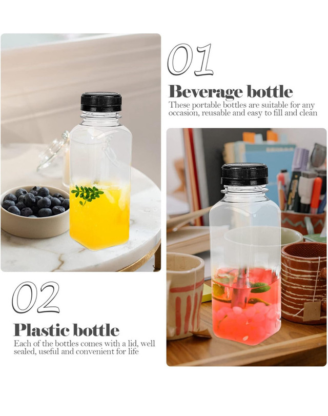 Clear beverage bottles! 8pcs