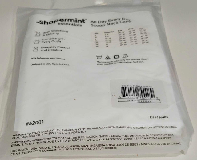 SHAPERMINT SCOOP NECK CAMI, XXL WHITE - photo 5