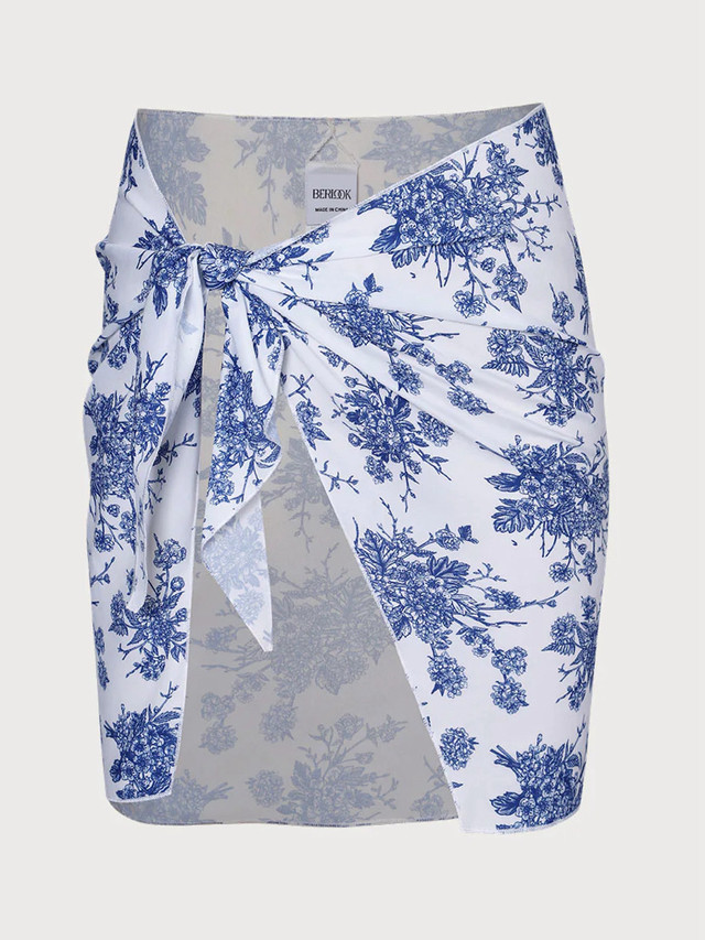 BERLOOK-Floral Cover-Up Skirt-XS