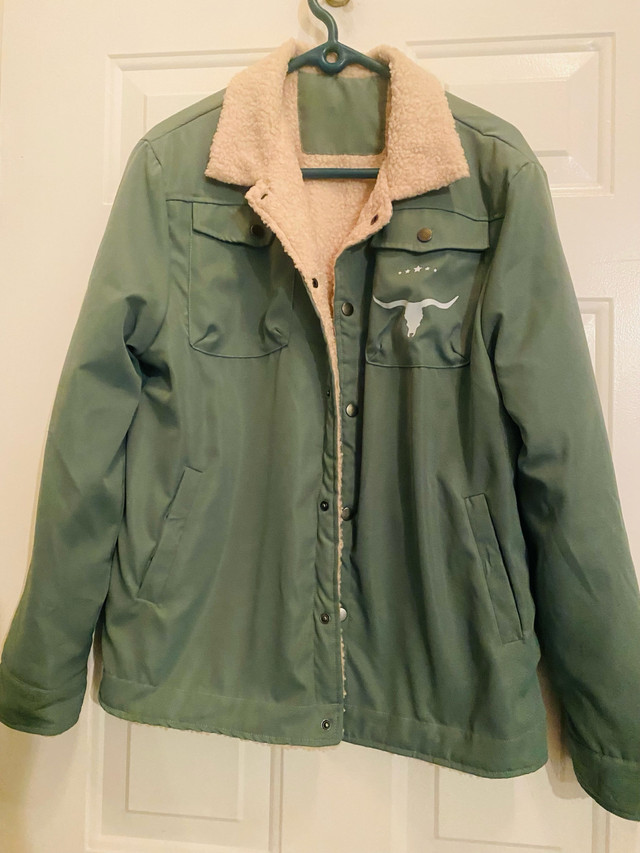 Men's Sherpa Fleece Lined Cargo Jacket! Size S