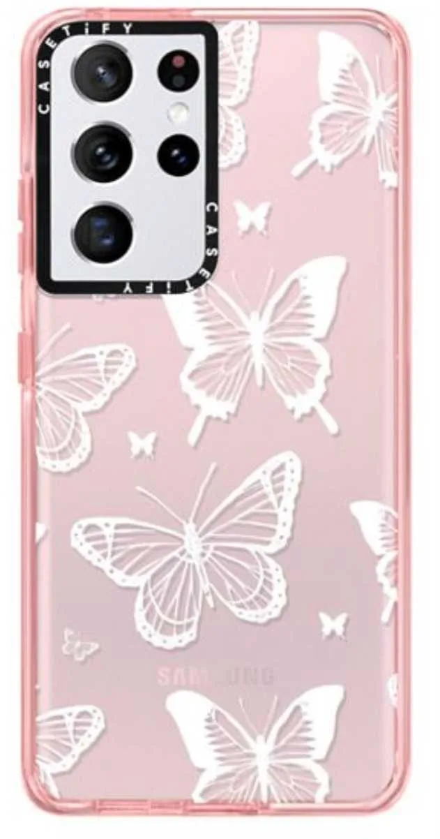 CASE FOR S21 ULTRA, WHITE TRANSPARENT BUTTERFLY thumbnail