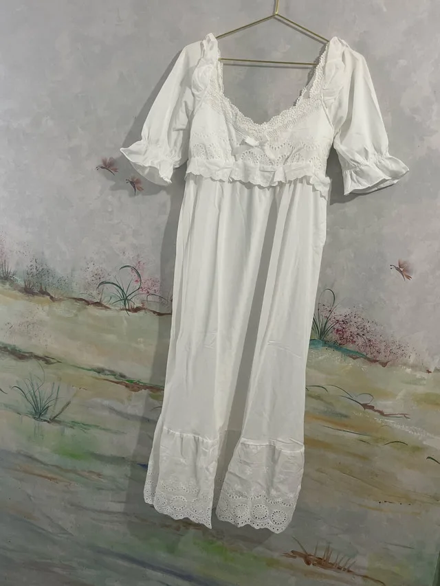 Pink Goddess White Dress! Size L thumbnail