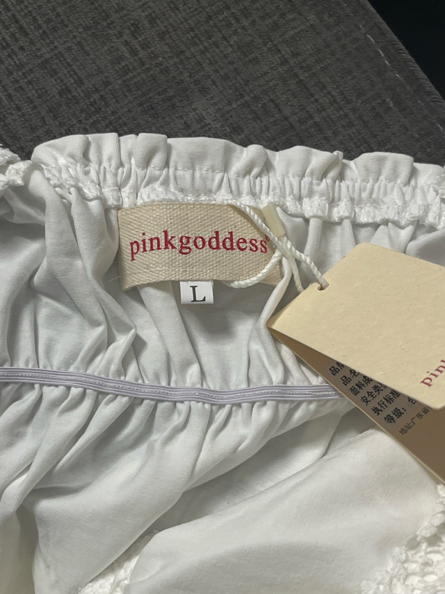 Pink Goddess White Dress! Size L - photo 5