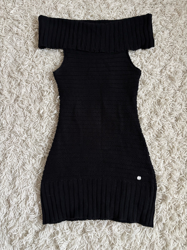 Guess Jeans Off Shoulder Black Mini Dress - XS/S