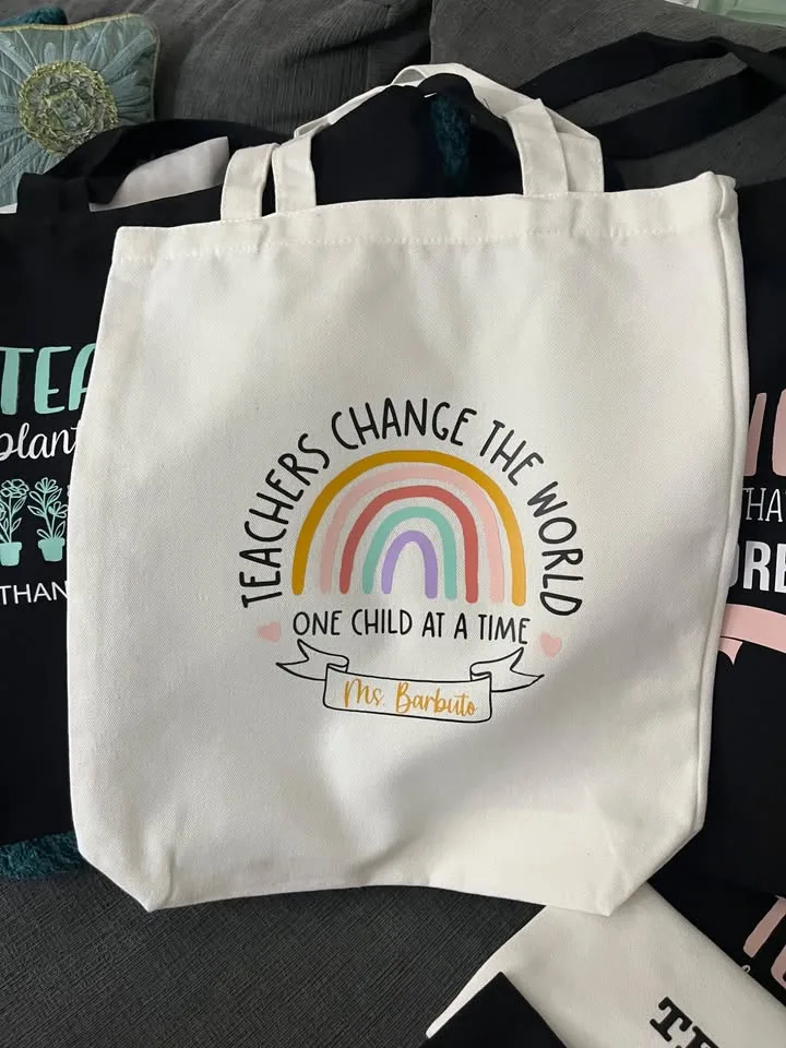 Custom Heavy Duty Cotton Tote Bags - Teachers image indicator(6)