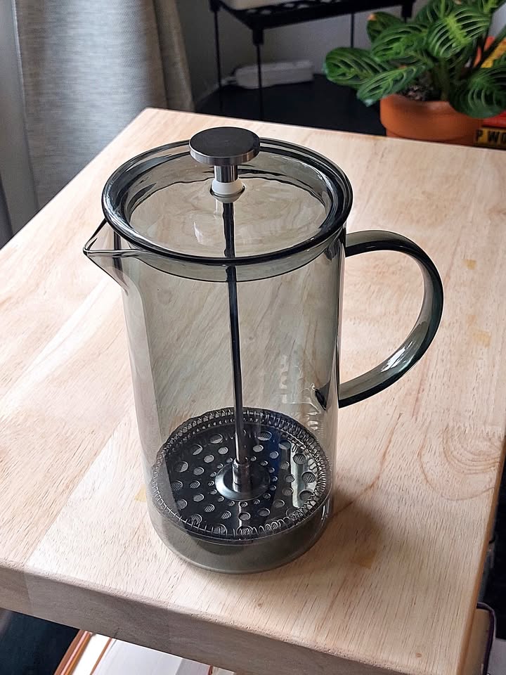 French Press, Borosilicate Glass Grey
