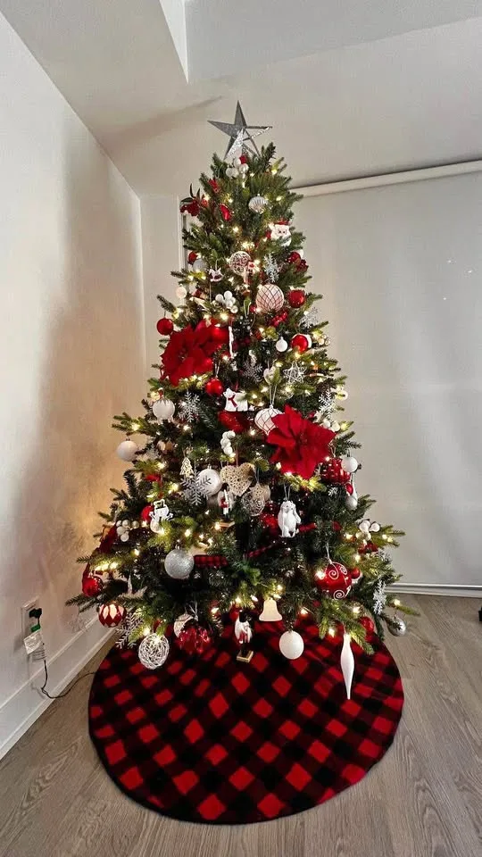 Pre lit 7 ft Christmas tree & decorations+storage containers