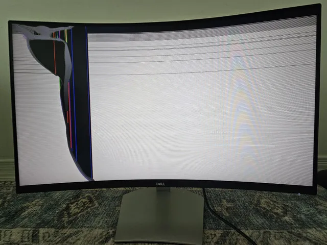 Dell 32” Curved Monitor S3222HN – Broken Screen – For Parts Only image indicator(2)