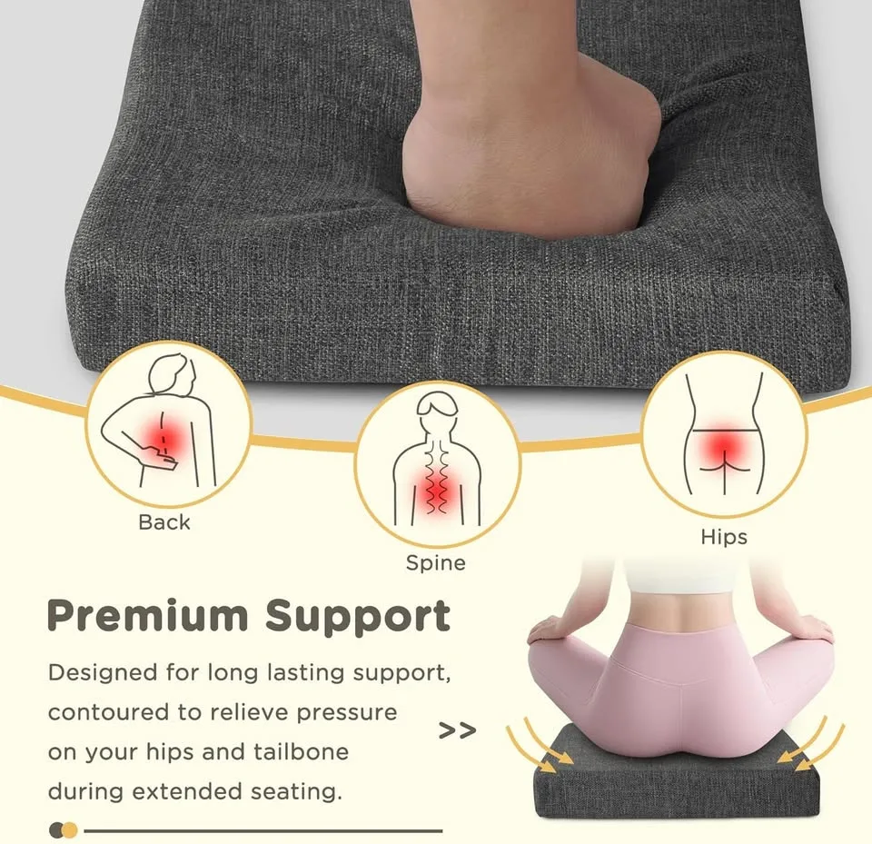 Bar Stool Cushions Set of 4 12" X 12" Dark Gray image indicator(3)