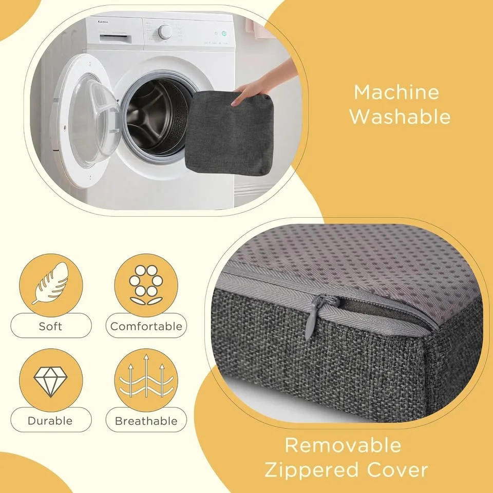 Bar Stool Cushions Set of 4 12" X 12" Dark Gray image indicator(4)