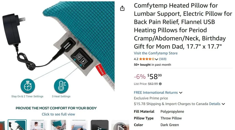 Double Sided Heated Pillow image indicator(3)