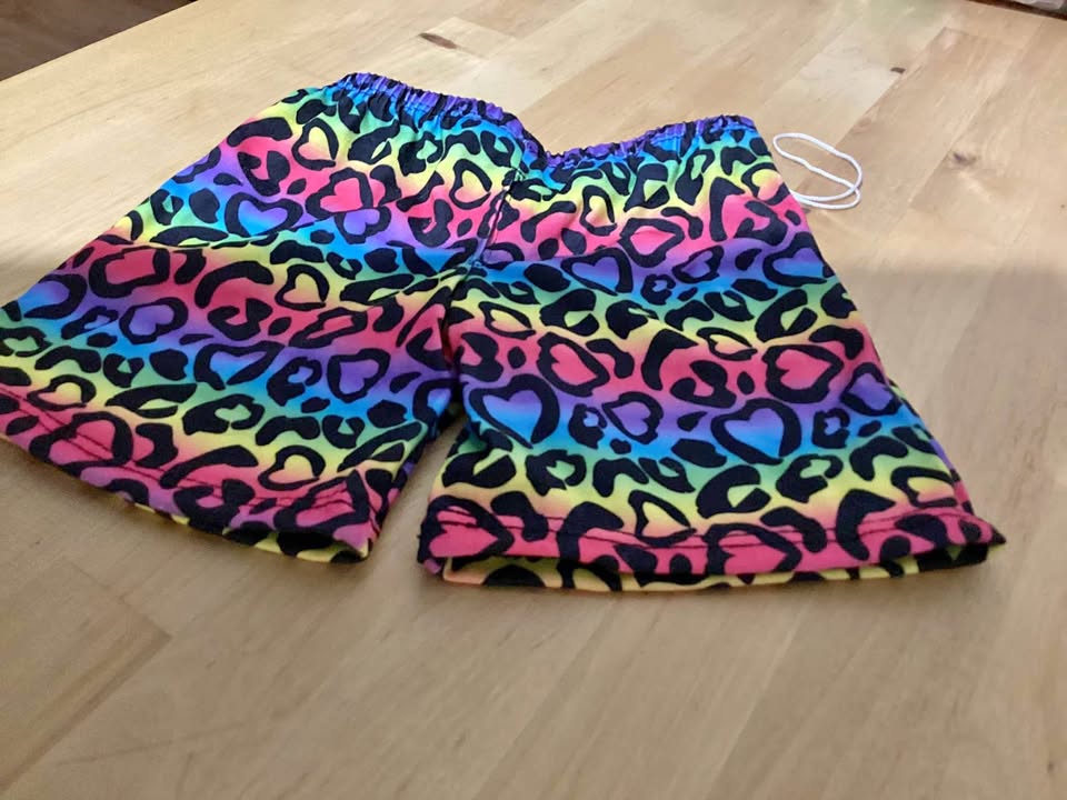 Build A Bear leopard rainbow shorts