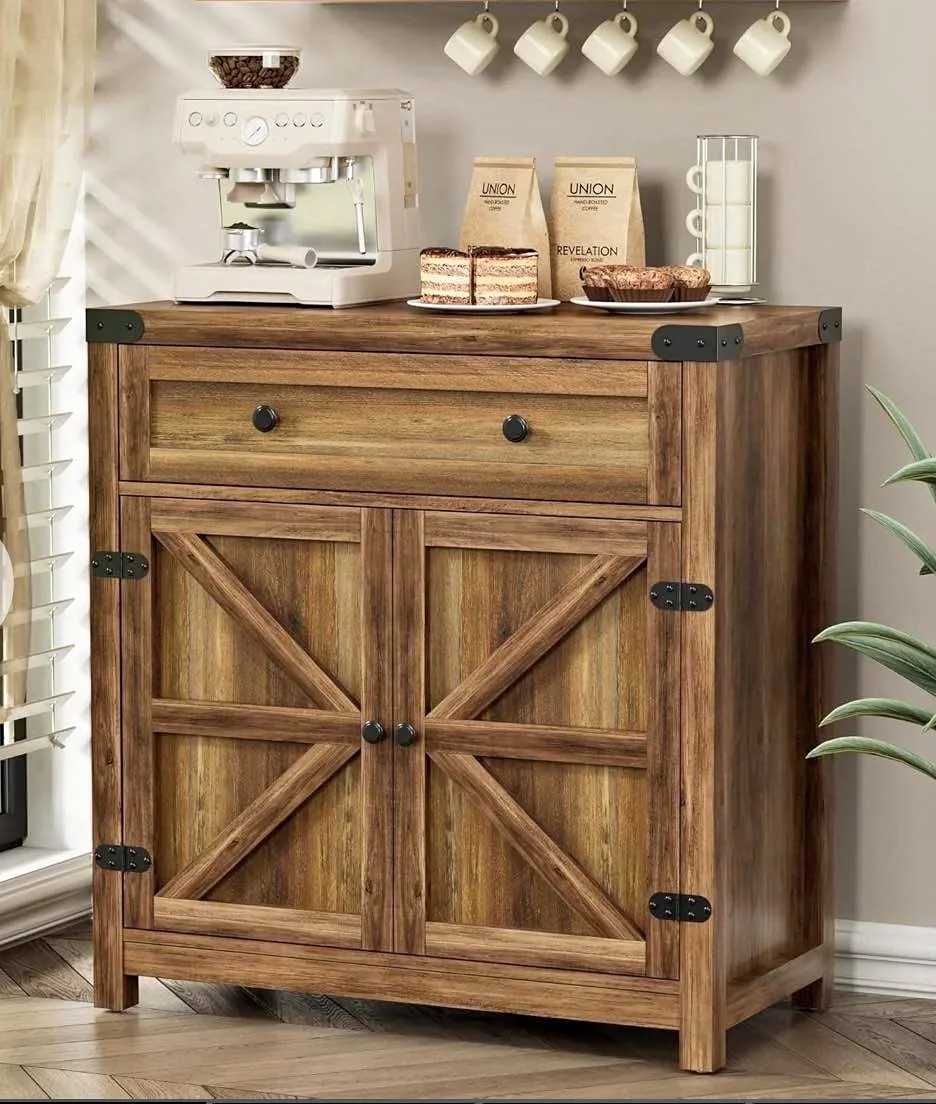 Farmhouse Storage Buffet Cabinet Organizer