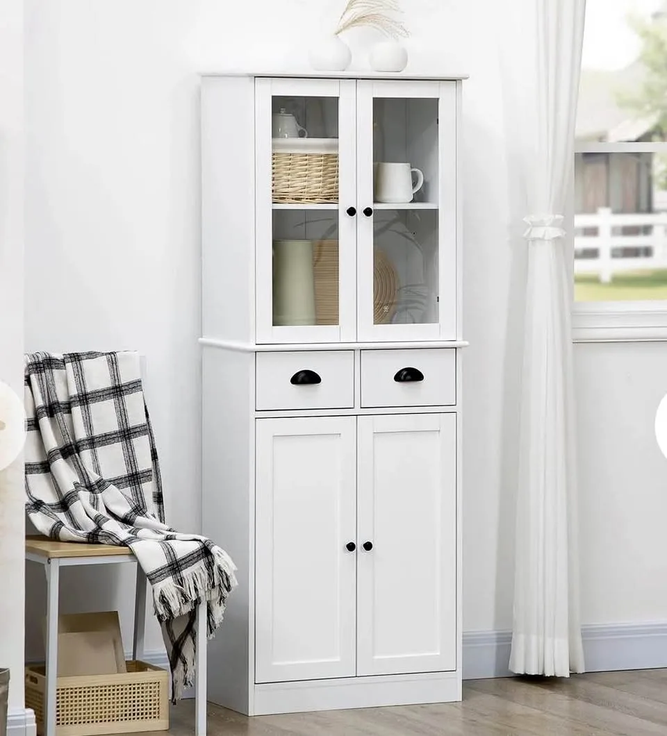 NewKitchen Cabinet – Glass Doors + Drawers Pantry