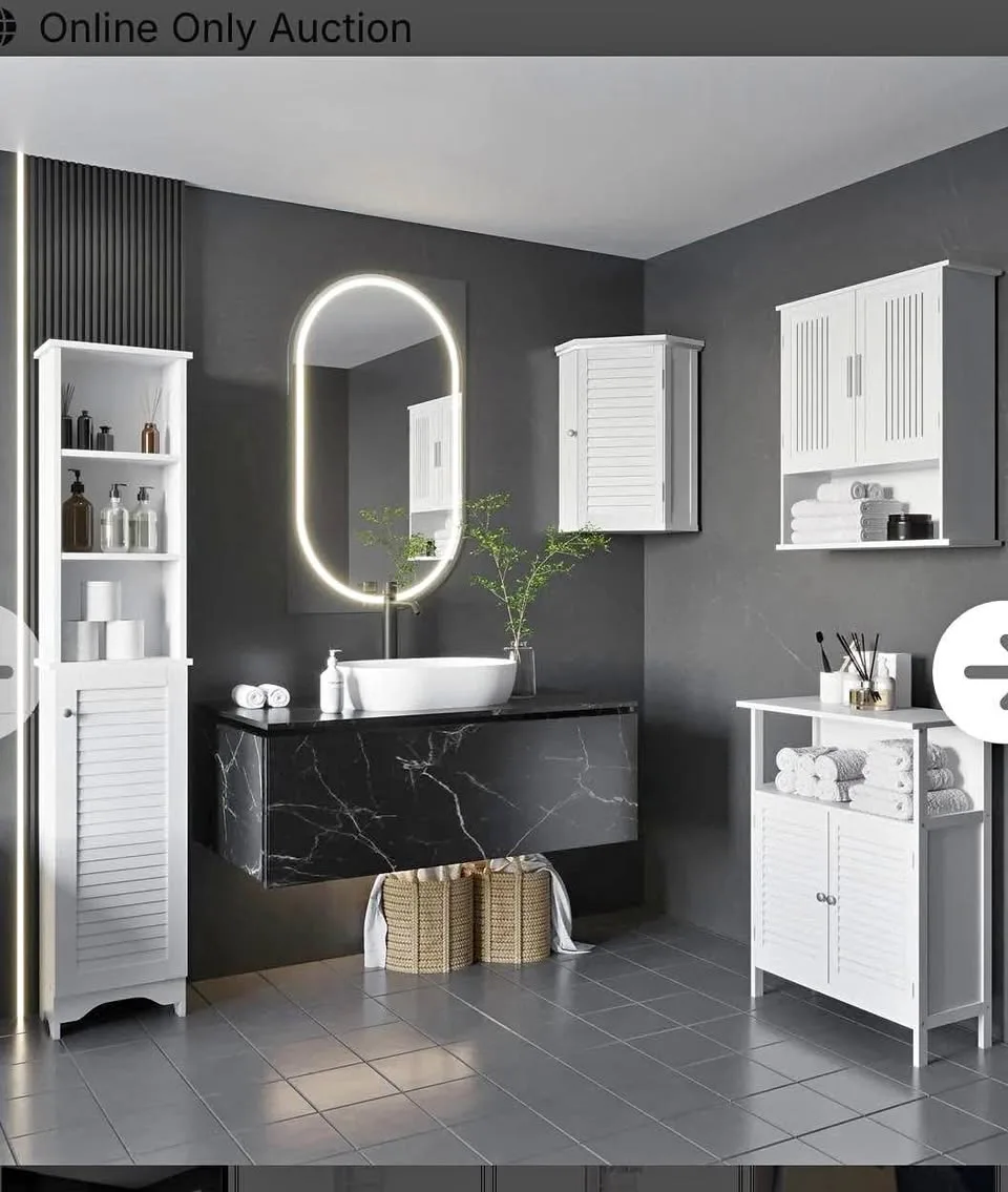 NEW Slim Tall Bathroom Cabinet thumbnail