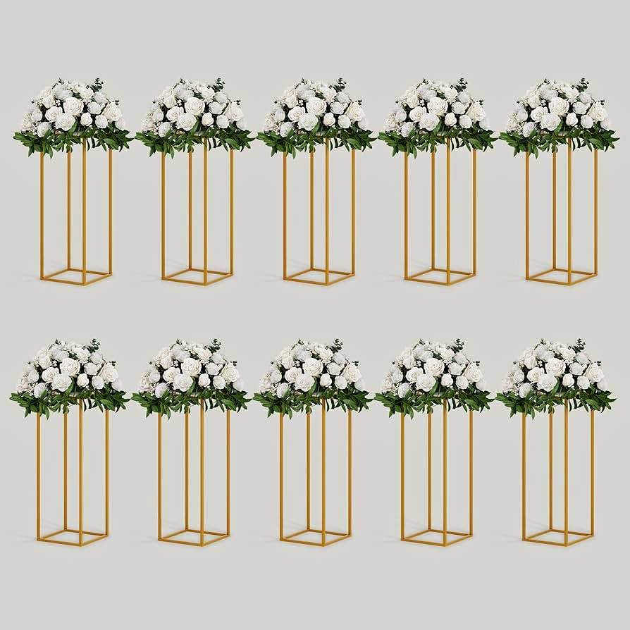 10 Pcs 60 CM Tall Metal Flower Stand, Gold Centerpieces