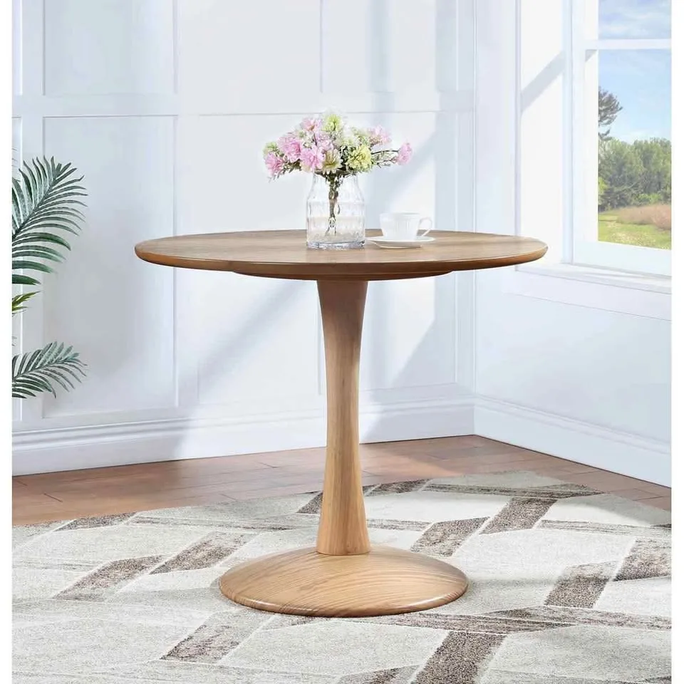 Round Solid Wood Dining Table. thumbnail