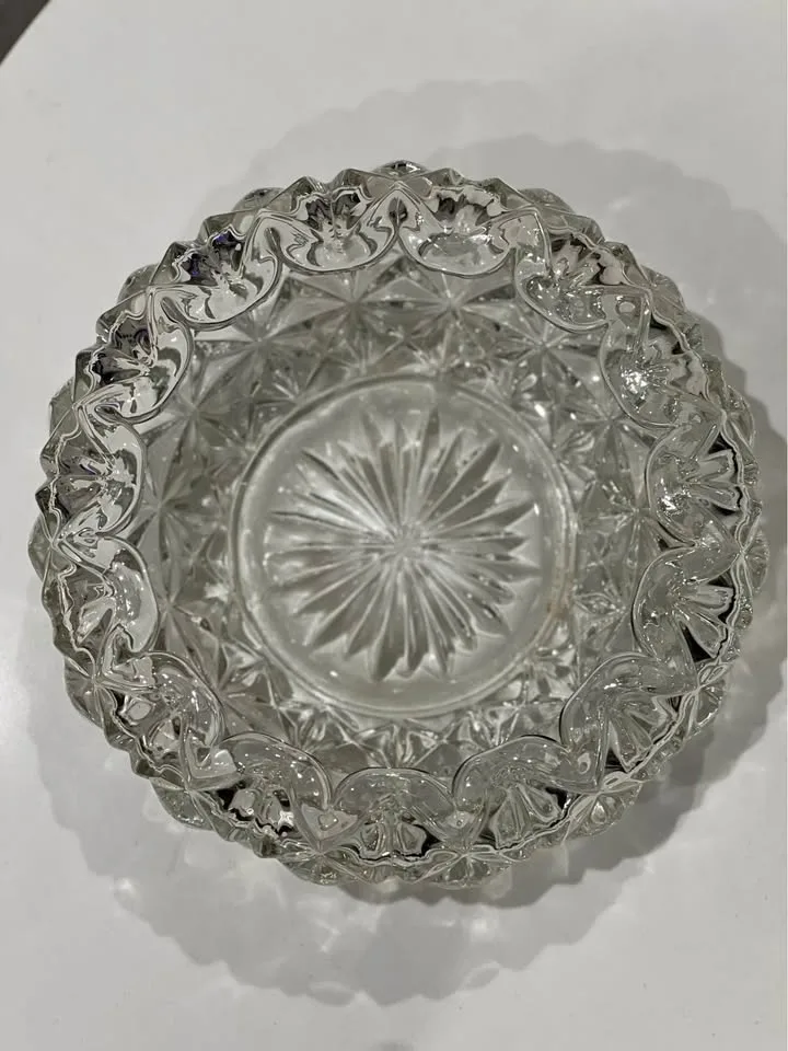 Vintage Depression Glass Candy Dish (chip on lid) image indicator(3)