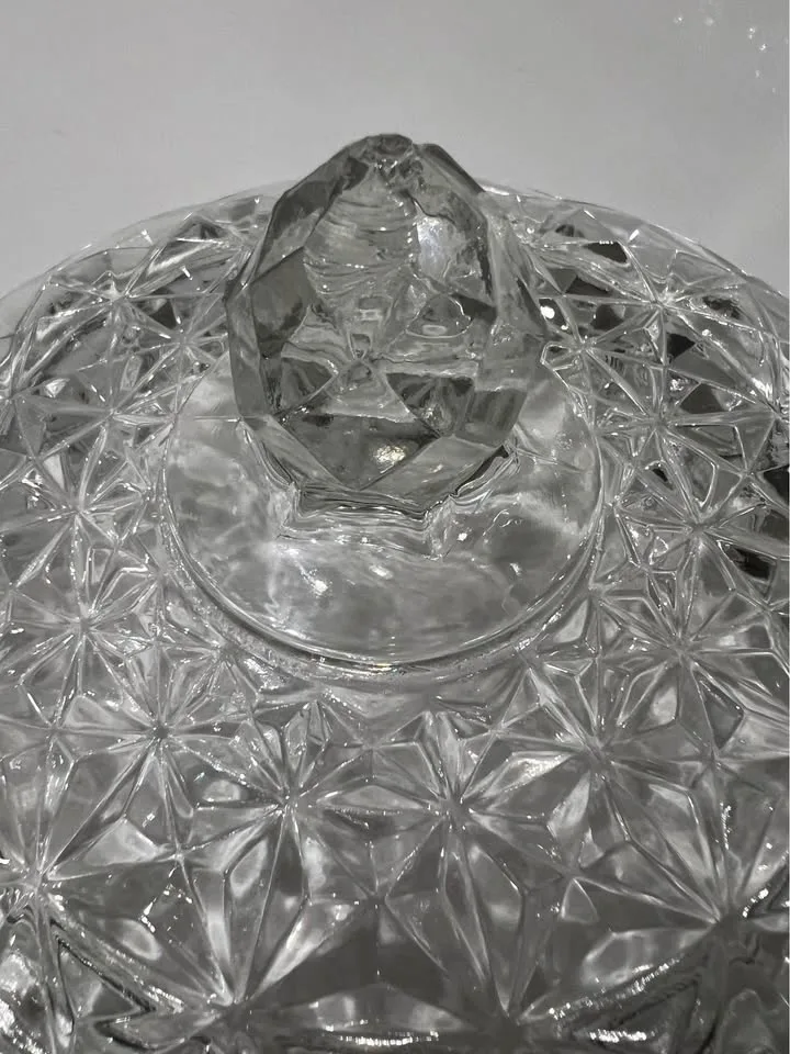 Vintage Depression Glass Candy Dish (chip on lid) image indicator(6)