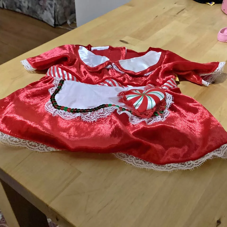 Build A Bear candy cane Christmas dress thumbnail