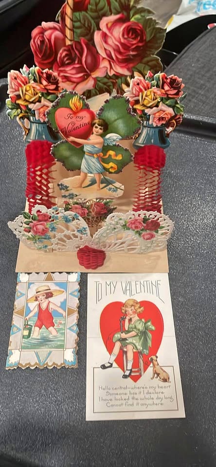 (3) 1920s 1930s Valentines Day Cards