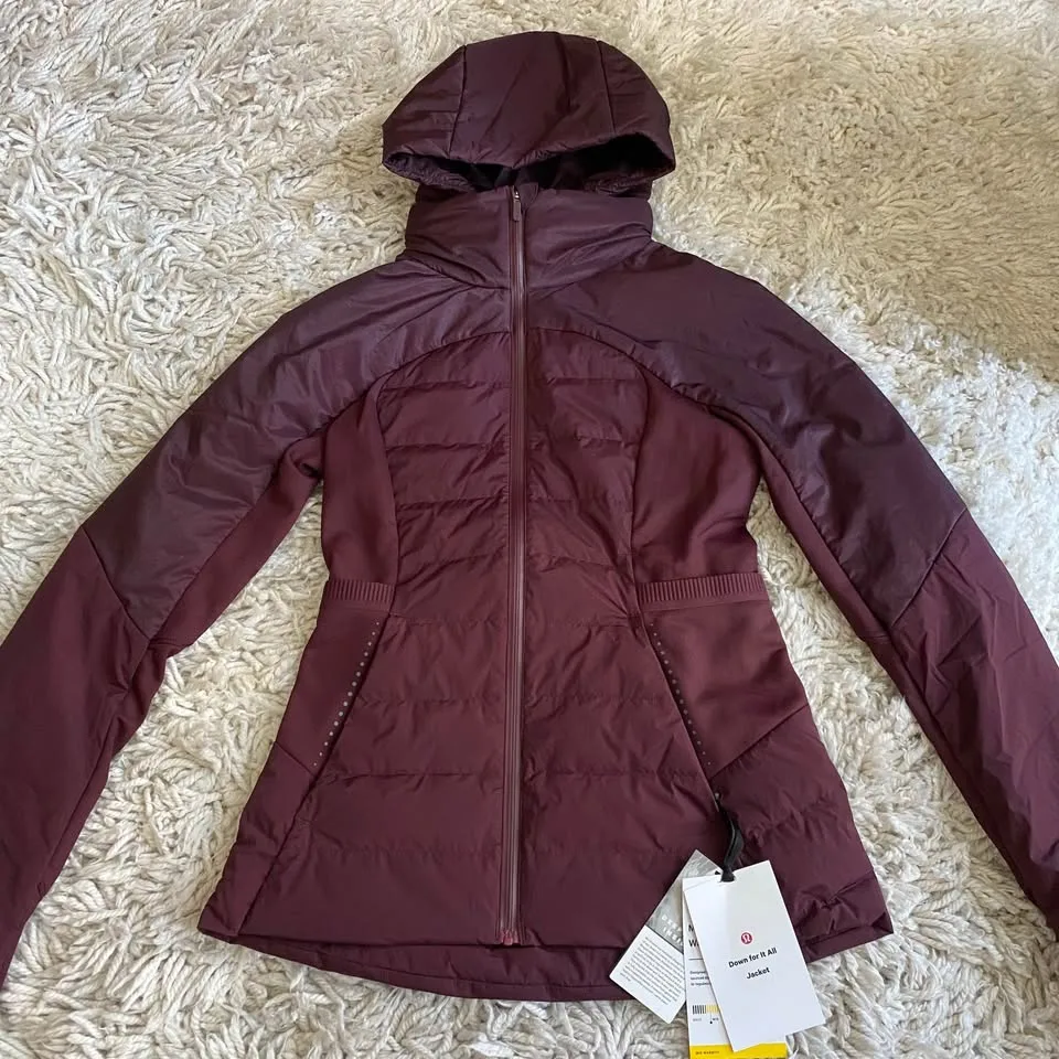 NWT Lululemon Down for it All Jacket - Size 4, Cassis image indicator(6)