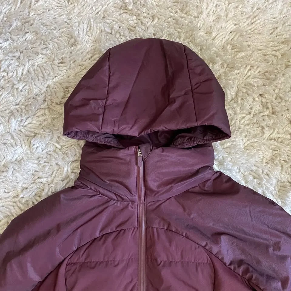 NWT Lululemon Down for it All Jacket - Size 4, Cassis image indicator(7)