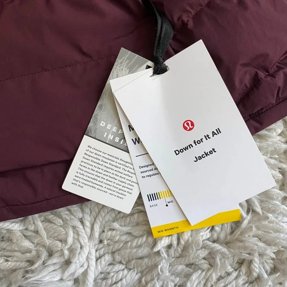 NWT Lululemon Down for it All Jacket - Size 4, Cassis image indicator(10)