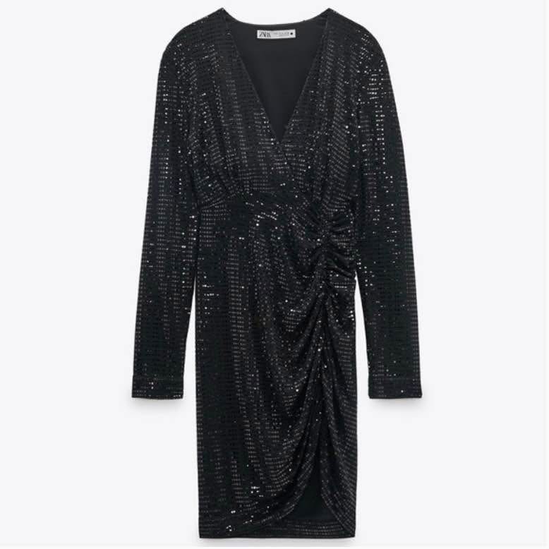 Zara Sparkly Black Dress Size XS - photo 3
