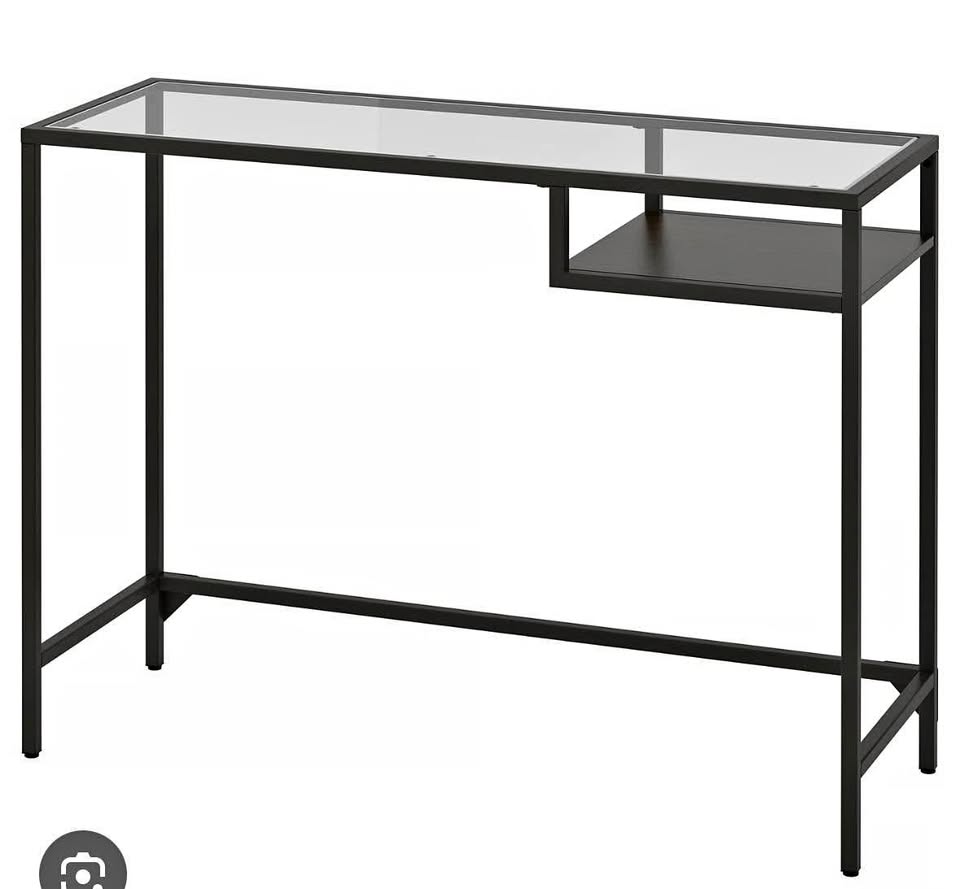 Ikea black glass laptop table and Chair