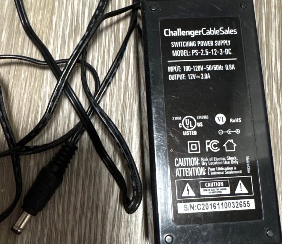 Challenger Cable 12 Volt DC 3 Amp Power Supply - photo 2