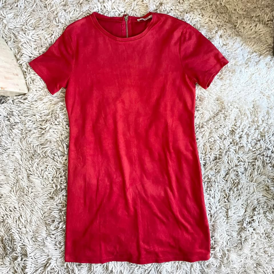 Zara Short Sleeve Red Dress - Size M - photo 2