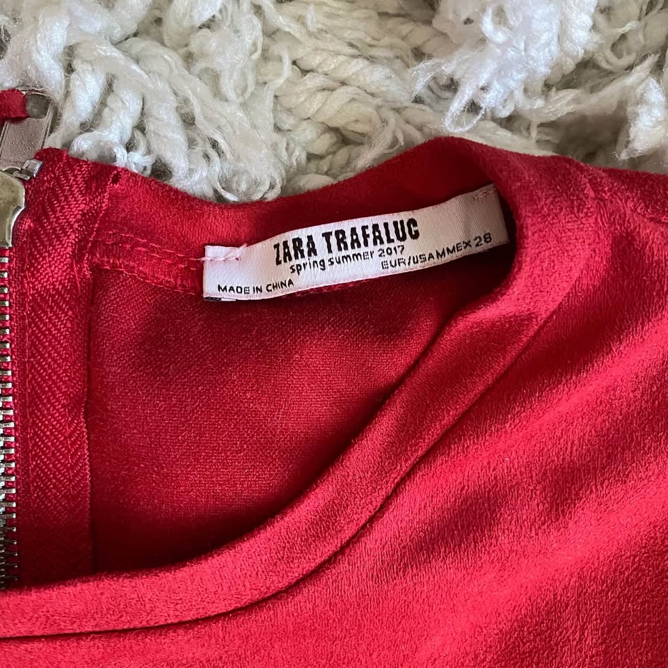 Zara Short Sleeve Red Dress - Size M - photo 4