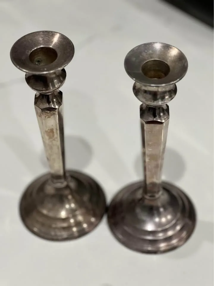Restoration Hardware Candlestick Holders 8” Tall image indicator(2)