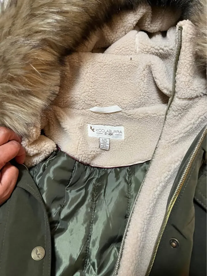 Koolaburra Olive Green Parka with Faux Fur Hood image indicator(5)