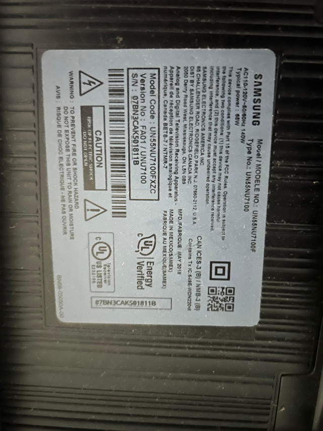 Samsung UN58NU7100F 55" 4K UHD TV (Broken) - photo 2