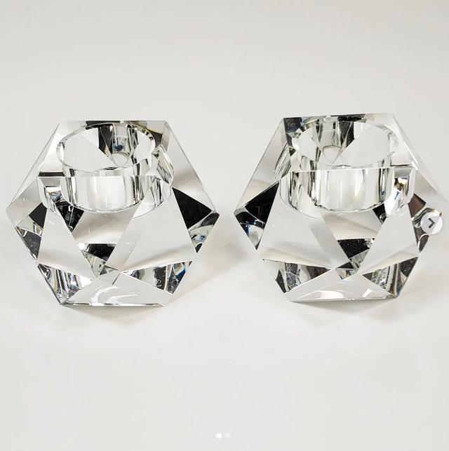2 Rosenthal Crystal Votive Candle Holders
