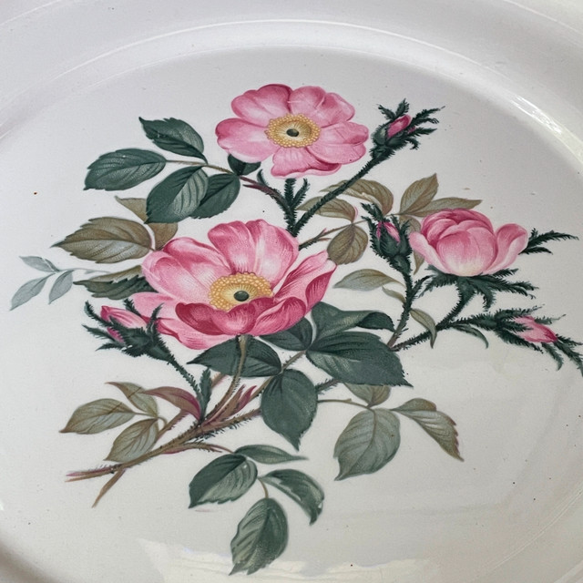 Vintage Harker Pottery Co Wild Rose plate platter 22k gold circa - photo 2