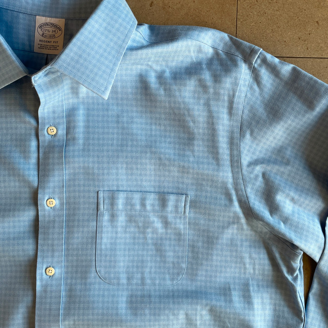 Brooks Brothers Regent Cotton Shirt-Blue/white-17.5 (XL) - photo 4