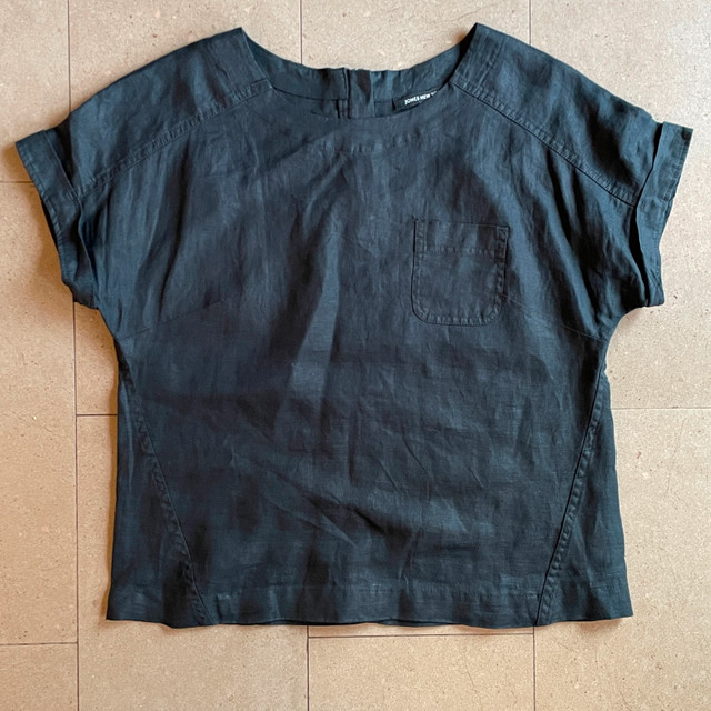 Jones New York Black 100% Linen T-shirt Top - Small