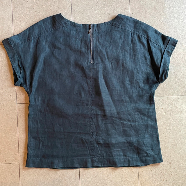 Jones New York Black 100% Linen T-shirt Top - Small - photo 2