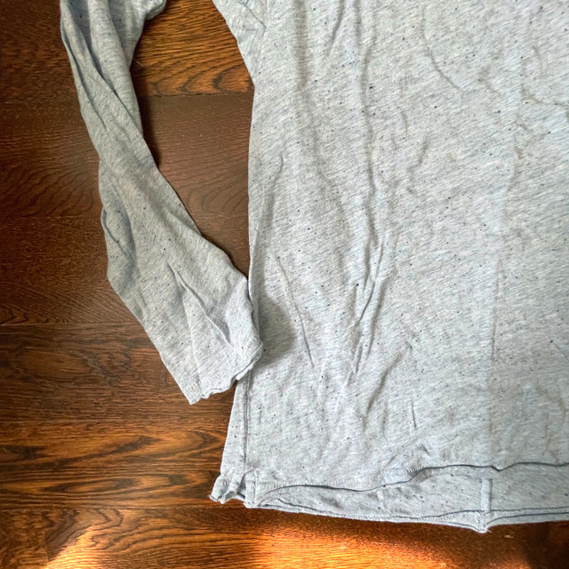 Rag & Bone Baby Blue Slub Long Sleeve Jersey Tshirt-Medium - photo 2