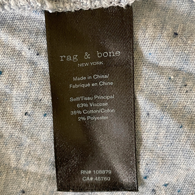 Rag & Bone Baby Blue Slub Long Sleeve Jersey Tshirt-Medium - photo 4